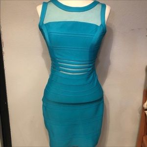 Bodycon sexy turquoise blue dress great condition